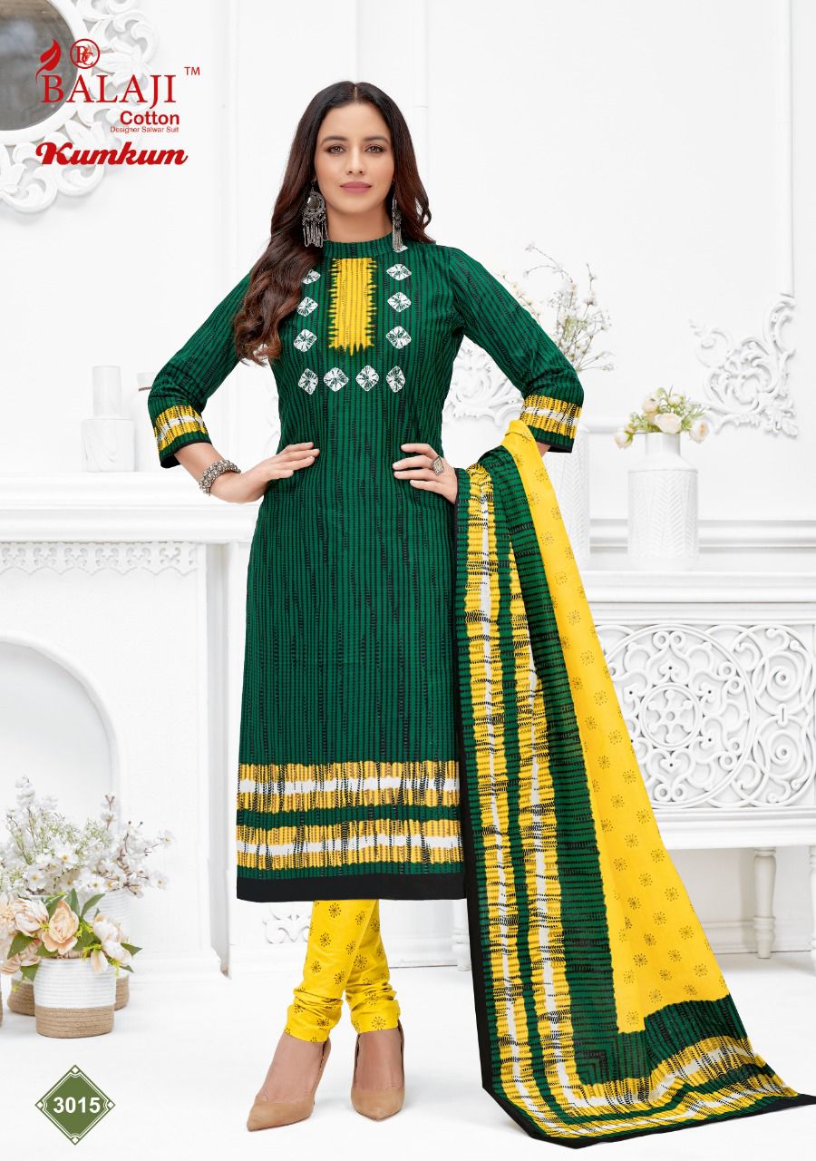 Balaji Kumkum 30 Regular Wear Wholesale Cotton Printed Dress Material Catalog
